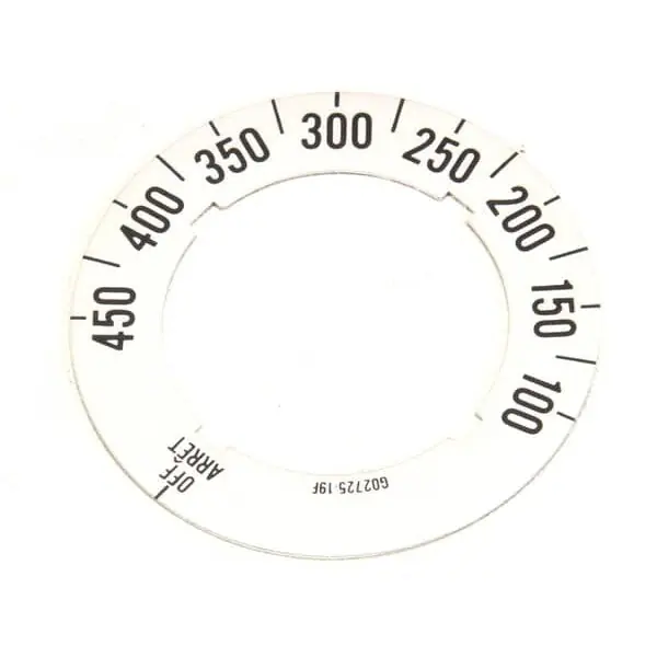 DIAL INSERT 450F 100F Replacement G02725-19 for Garland