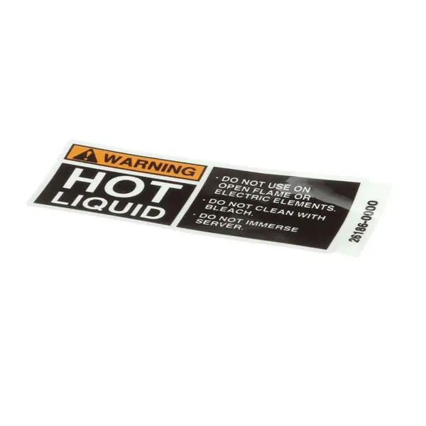 Decal Warning Hot Liquid Replacement 26186.0000 for Bunn