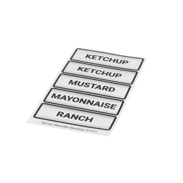 Decal Set Condiment Replacement 07131 for Server Products