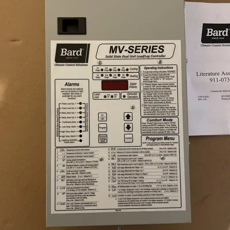 BARD 116-160 CONTROL PANEL