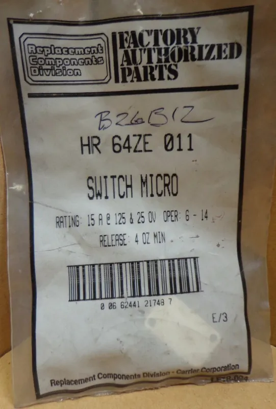 Carrier HR64ZE011 Furnace Micro Switch