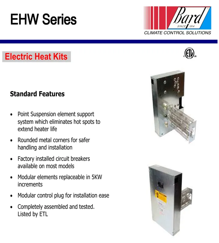 Bard EHWA05-B09B 9kW Heat Strip
