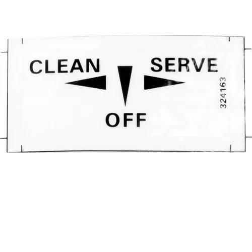 Stoelting 324798 Decal Clean/off/serve
