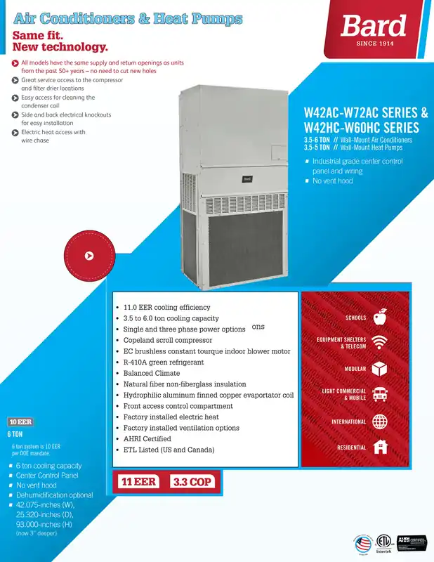 Bard W60AC-A00BPXXXX Wall-Mount Air Conditioner