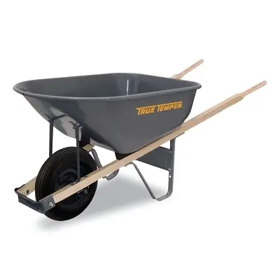 TRUE TEMPER R625 Steel Wheelbarrow 6 ft³ Cap Vol 1 Tubed Tire