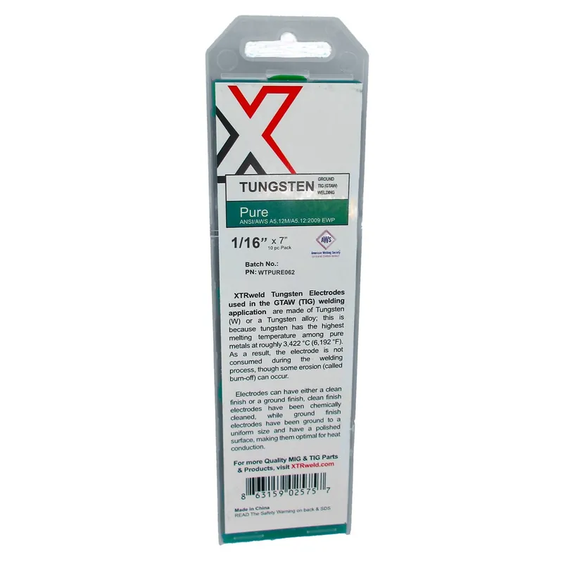 XTRweld WTPURE187 Tungsten Pure (Green) 3/16 (5 Pack) EWP