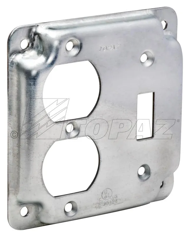 Topaz C2242 4 Square Cover Duplex/Toggle 5/8