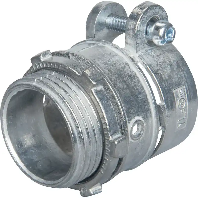 Topaz 152 3/4 BX Flex Connector, Straight, Squeeze Type, Die-Cast Zinc