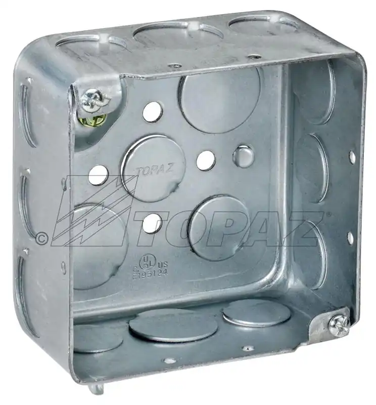 Topaz D4452 TOPAZ D4452 4 Square Box Steel 2-1/8 GSB 1/2 & 3/4 KO