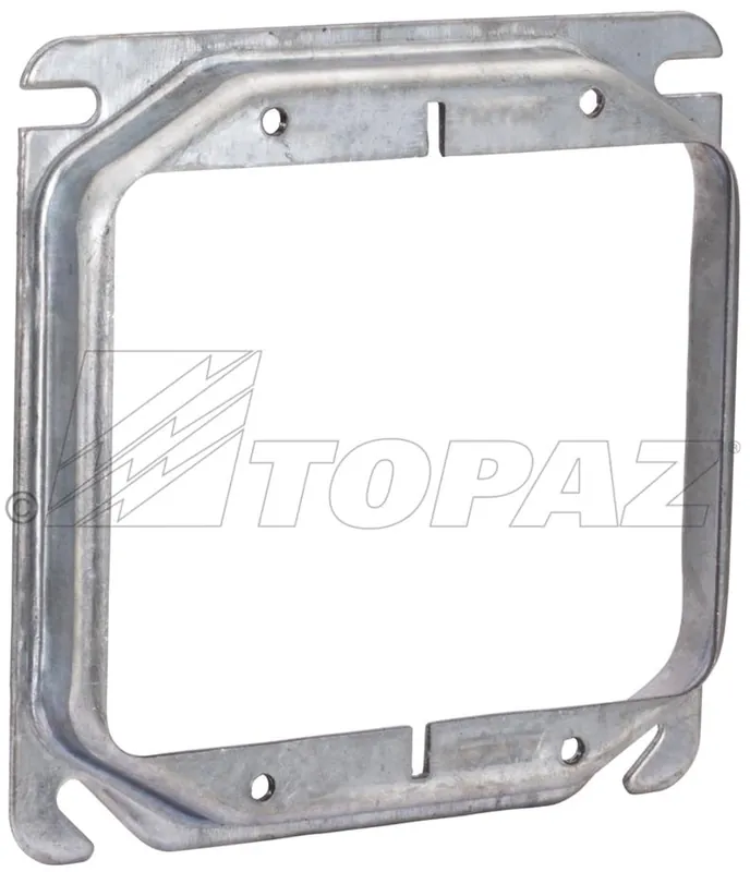 Topaz R2242 4 Square Steel Ring Raised 1/2 2-GANG 5.4CU
