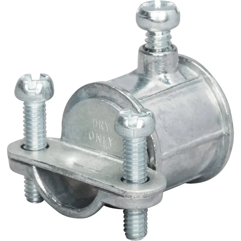 Topaz 180 3/8 to 1/2 Combination Coupling, Set Screw to Clamp, EMT to BX or NM Cable