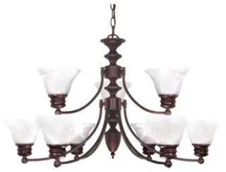 Satco 60-362 Empire 9 Light 32 Chandelier 2 Tier