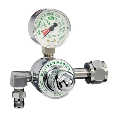 Western Enterprises M1-910-P Single-Stage Preset Regulator Nitrous Oxide 0 to 50 psi 3000 psi Inlet CGA 910 Yoke