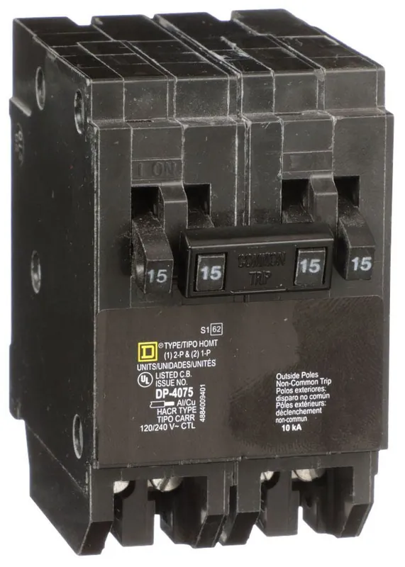 Square D HOMT1515220 Miniature Circuit Breaker 120/240V 15 Amp