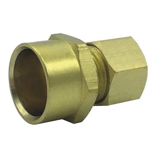 3/8'' OD X 1/2'' SWT Rough Brass Straight Adapter (Lead-Free)