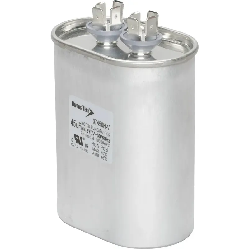 DiversiTech 37450H Motor Run Capacitor 370 VAC Oval 45µF