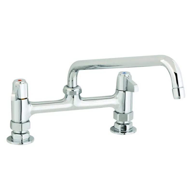 equip 8 Deck Mount Faucet, Lever Handles, 10 Swing Nozzle & 1/2 NPT Supply Nipple Kit Replacement 5F-8DLS10 for T&S Brass & Bronze Works