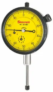 Starrett 53307 25MM Dial Indicator .01MM Grads 1MM/Rev
