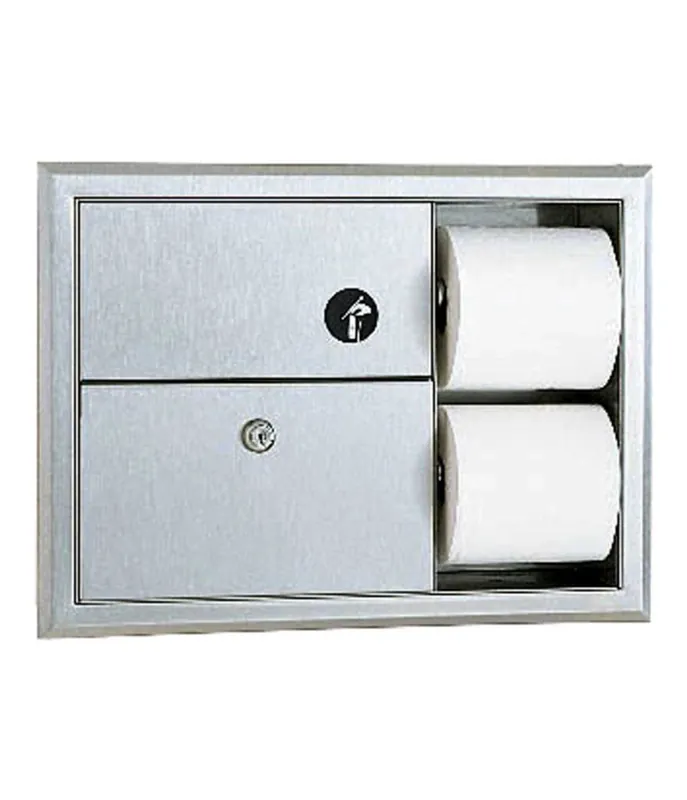 Bobrick 3094 ClassicSeries Recessed Sanitary Napkin Disposal and Toilet Tissue Dispenser