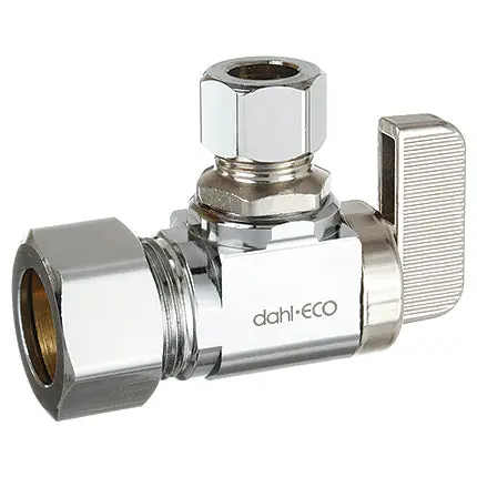 Dahl Valve 611-33-31 Mini-Ball Valve 5/8 OD Comp x 3/8 OD Comp Supply Stop Angle Replacement MPN