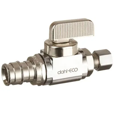 Dahl Valve 511-PRPX3-30 Supply Stop Mini-Ball Valve 1/2 F1960 x 1/4 OD Comp