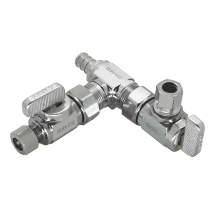 Dahl Valve EPX3-6001 Mini-Ball Valve Dual Shut-Off 1/2 Crimpex x 3/8 OD Comp x 3/8 OD Comp