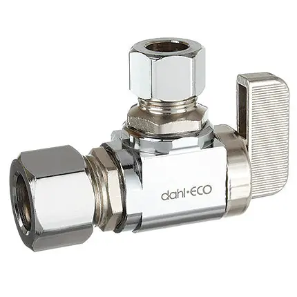 Dahl Valve 611-32-31 Mini-Ball Valve Supply Stop 1/2 OD Comp x 3/8 OD Comp