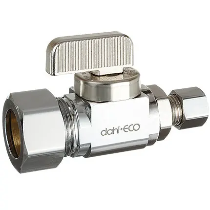 Dahl Valve 511-33-30 Mini-Ball Valve Supply Stop 5/8 OD Comp x 1/4 OD Comp