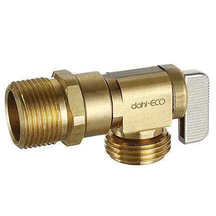 Dahl Valve 621-64-04 Mini-Ball Valve Hose Valve 3/4 MIP x Male Hose