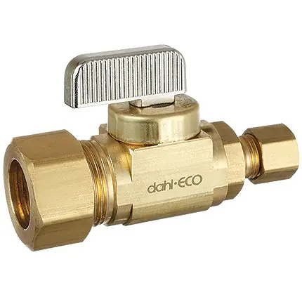 Dahl Valve 521-33-30 Supply Stop Mini-Ball Valve 5/8 OD Comp x 1/4 OD Comp