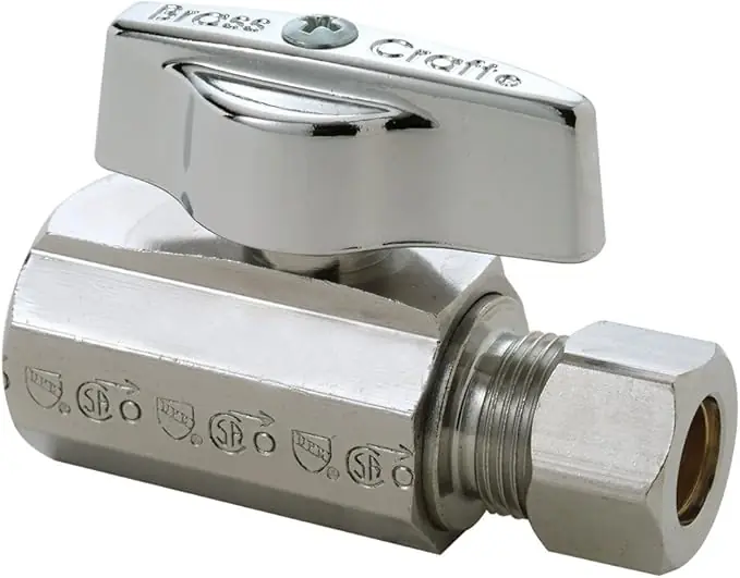 BRASSCRAFT KTR12 C1 1/2 in. FIP x 3/8 in. O.D. Comp Straight Ball Stop