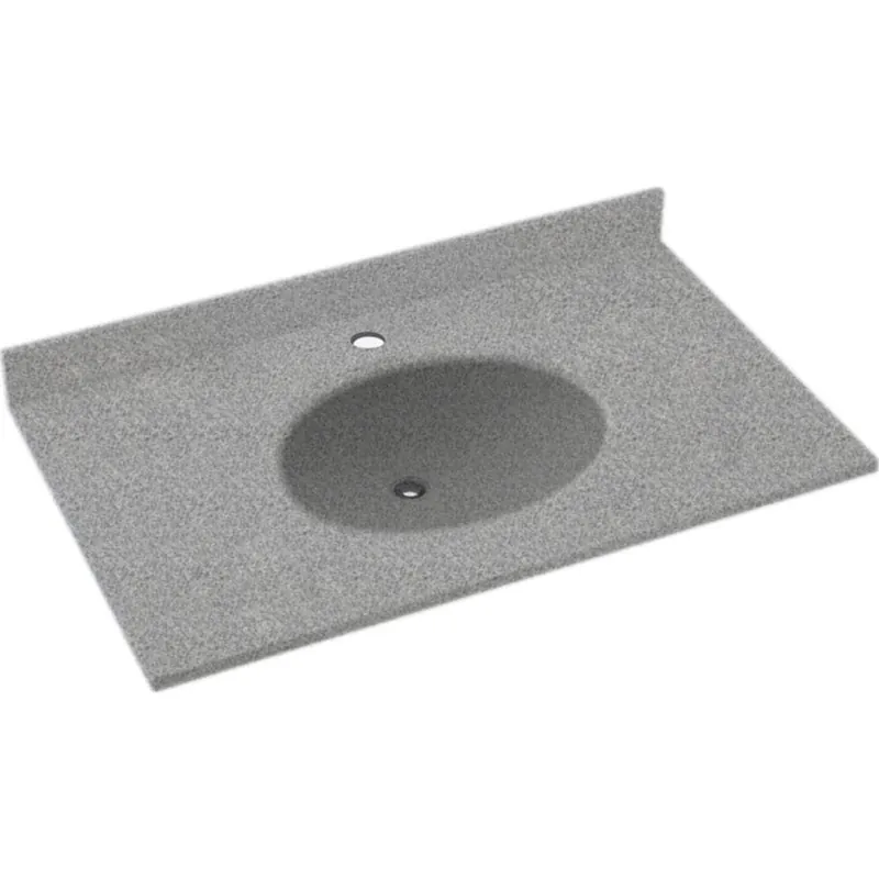 Swan VT01937.042 Ellipse Single-Bowl Vanity Top 37-in L X 19-in W X 7.25-in H