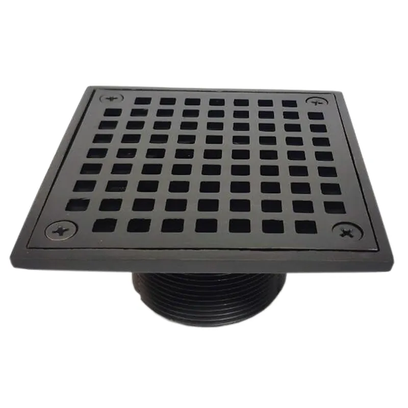 Braxton Harris Company MS2SSR4-OB 4 Inch Square Cast Screw-in Strainer With Brass Spud