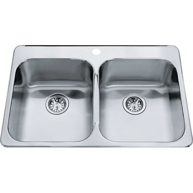 FRANKE QDL2031-8-4N Steel Queen 31-1/4 x 20-1/2 Double-Bowl Kitchen Sink