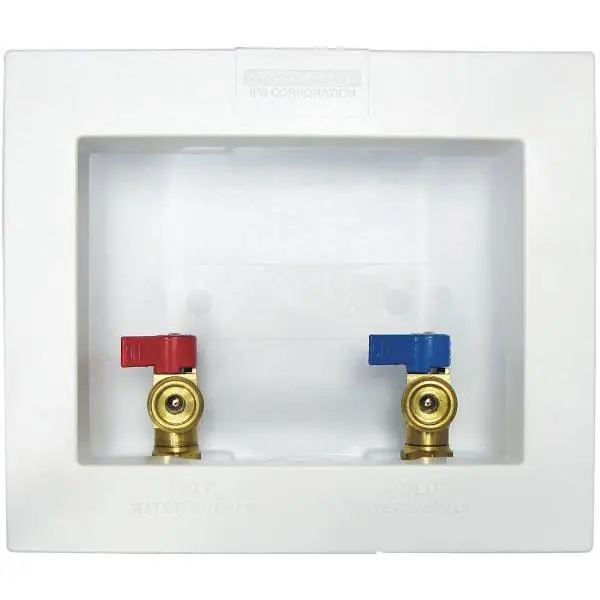 IPS CORPORATION 82066 Washing Machine Outlet Box With Quarter Turn Valves 1/2 in CPVC Connection
