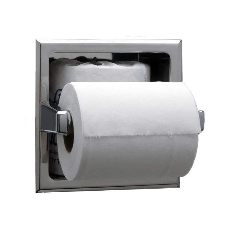 Bobrick 6637 Recessed Toilet Tissue Dispenser with Extra Roll Storage