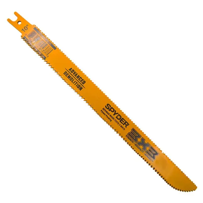 SPYDER 200207 3X3 Double-Sided Bi-metal 10-in 8/10 TPI Demolition Reciprocating Saw Blade