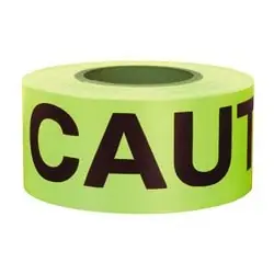 PRESCO B3530LG16 Caution Lime Glo High Visibility Barricade Tape 500 Ft