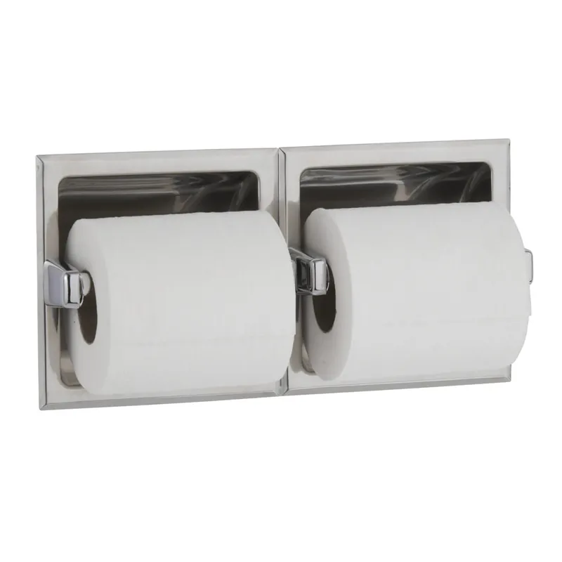 BOBRICK 6977 Recessed Toilet Tissue Dispenser Satin Finish Double Roll