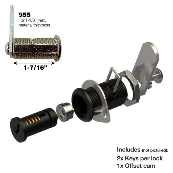 Olympus 955-US19-C346A Cascade Series Disc Tumbler Cam Lock 1-7/16 inches