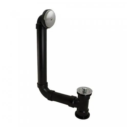 JONES STEPHENS B07047 Bath Waste T-Waste Full Kit - CP Friction Lift Drain w/ 1 Hole Face Plate (ABS)
