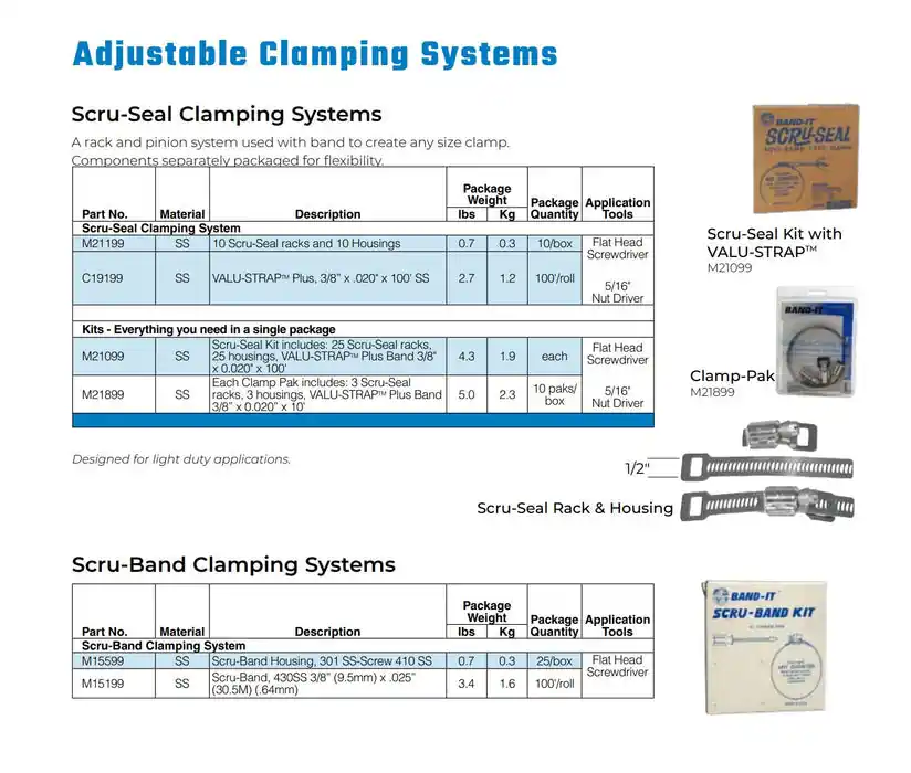 BAND-IT M21099 Scru-Seal Adjustable Clamps