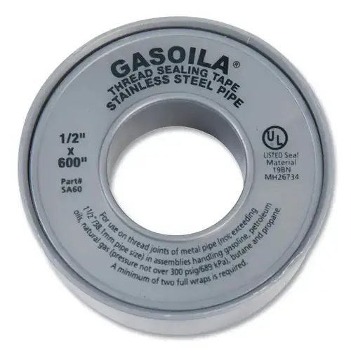 GASOILA SA60 Ptfe Thread Tape 600 in L (1/2 in W) Replacement MPN