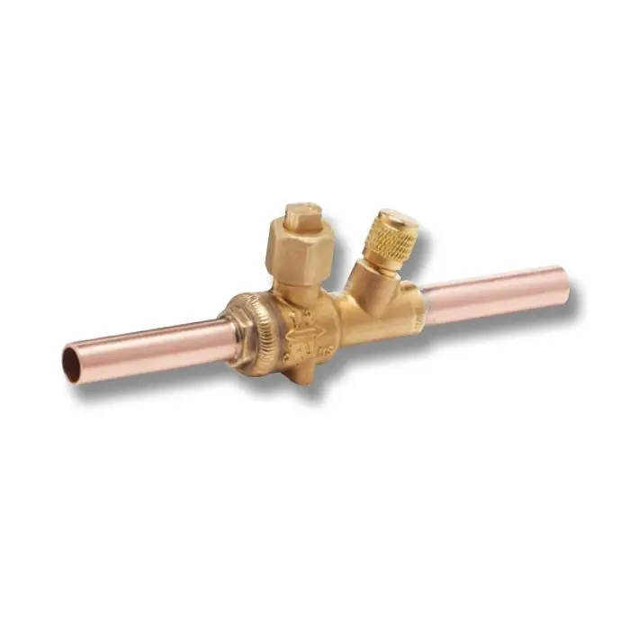 Refrigeration Press Fittings 3.79106E+12 Ball Valve with Schrader 3/8 Press Refrigeration Fitting