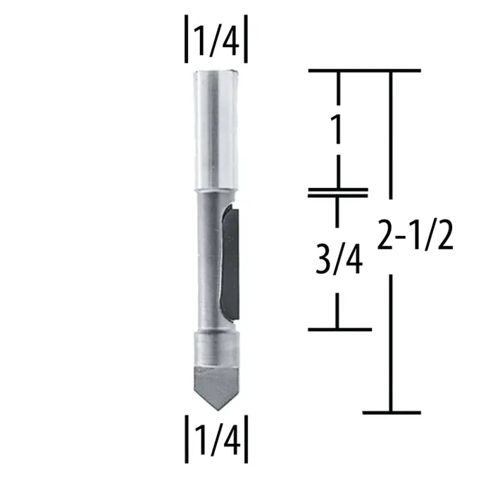 MAKITA 733030-2A Router Bit 1/4 inch Panel Pilot 1 Flute