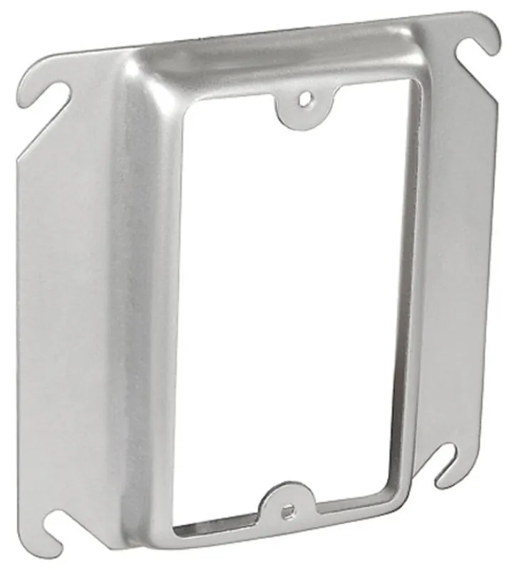 TOPAZ C4454 4IN SQ STL RING RAISED 5/8IN 1-GANG 4.5CU-100PK