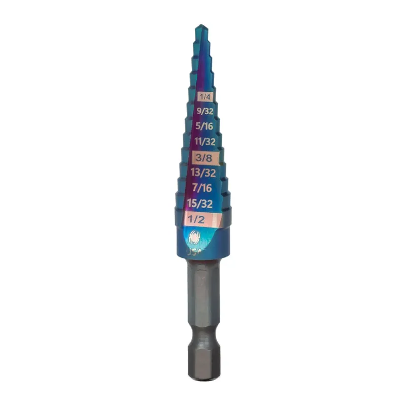 Spyder 19019 Stinger Mach-Blue 1/8 to 1/2 Inch Hex Shank 13 Step Drill Bit
