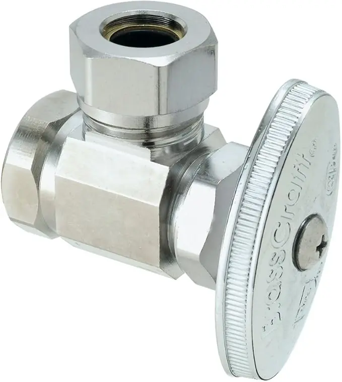 BRASSCRAFT O3341 C1 Angle Valve 1/2 in. Nom Comp x 7/16 in. & 1/2 in. Slip-Joint