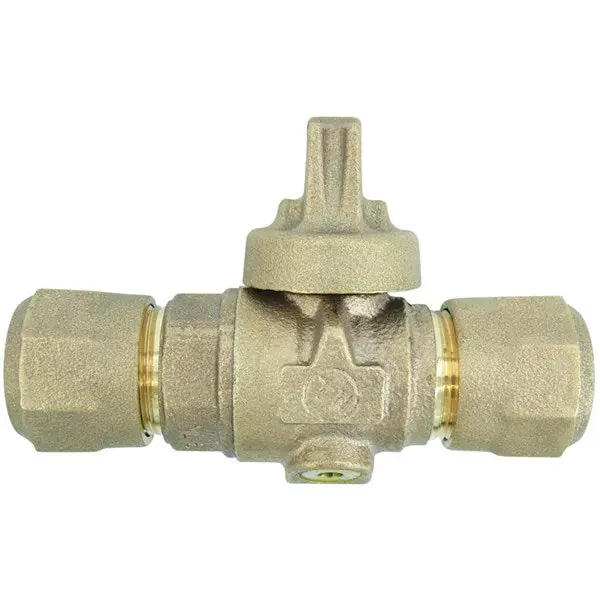Cambridge Brass 203NL-H5H5 N/L F/PORT B/V CURB w/DRN - 1 1/4 CB x 1 1/4 CB
