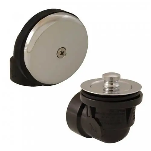 JONES STEPHENS B07053 Bath Waste Standard Half Kit - CP Friction Lift Drain w/ 1 Hole Face Plate